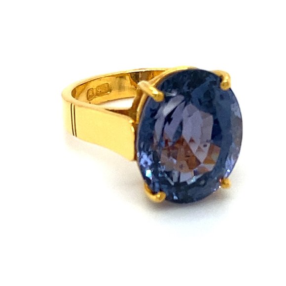 GIA Certified Color Change Spinel 14.00ct 22K Ring - Picture 4 of 11